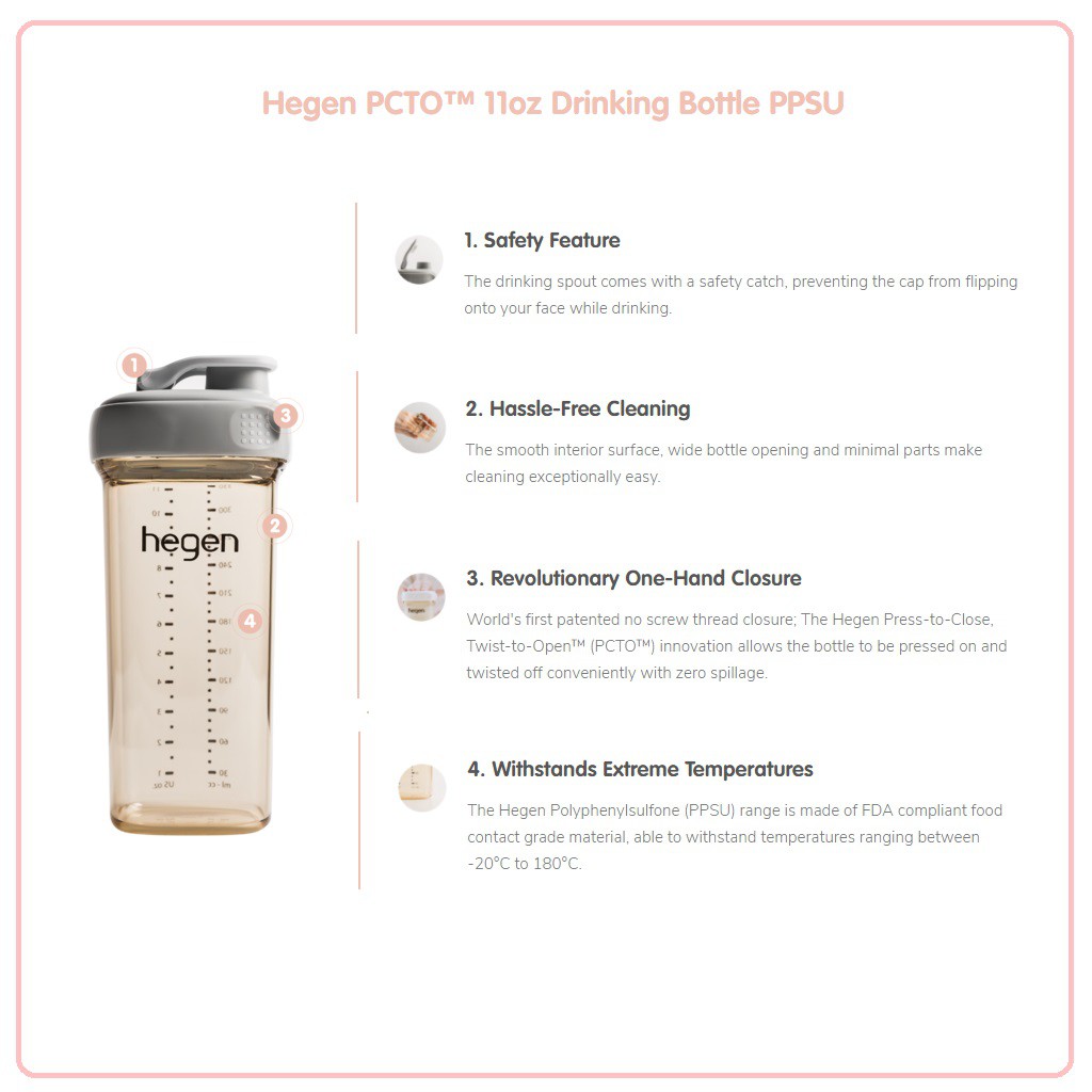 Hegen PPSU Drinking Bottle 330ml
