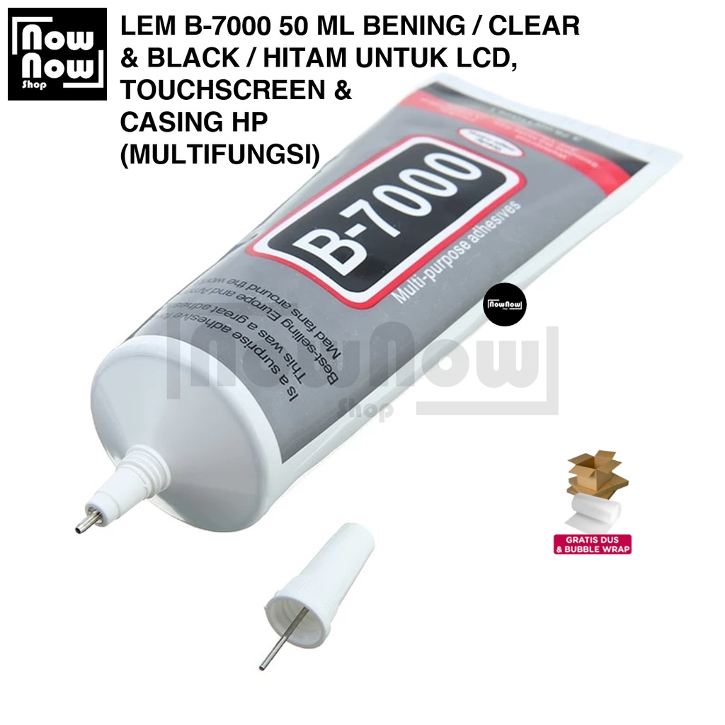 Lem B7000 50ml Bening Clear / Black Hitam Lem LCD Touchscreen Backdoor Casing Sparepart HP Lem Cair Perekat Serbaguna Multifungsi Universal Alat Servis 50 ml