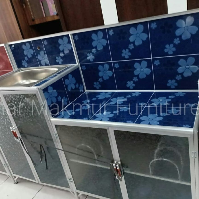 Rak Cuci Piring Wastafel Aluminium Jumbo 4 pintu Full Keramik