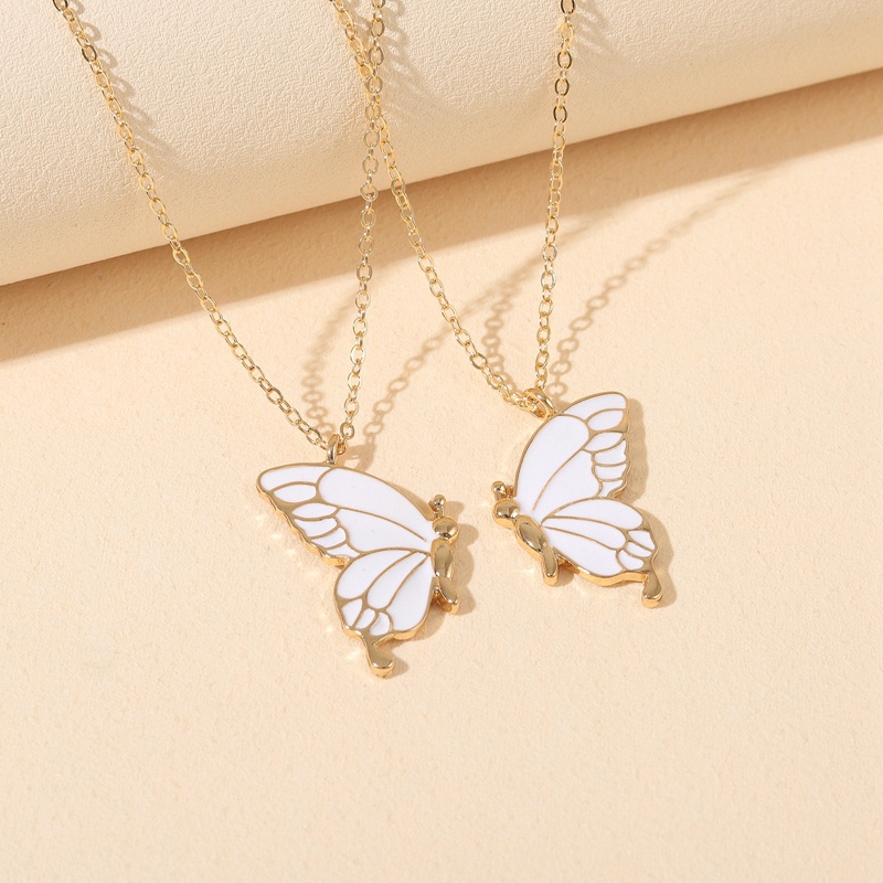 2pcs / Set Kalung Persahabatan Model Butterfly Matching Untuk Wanita