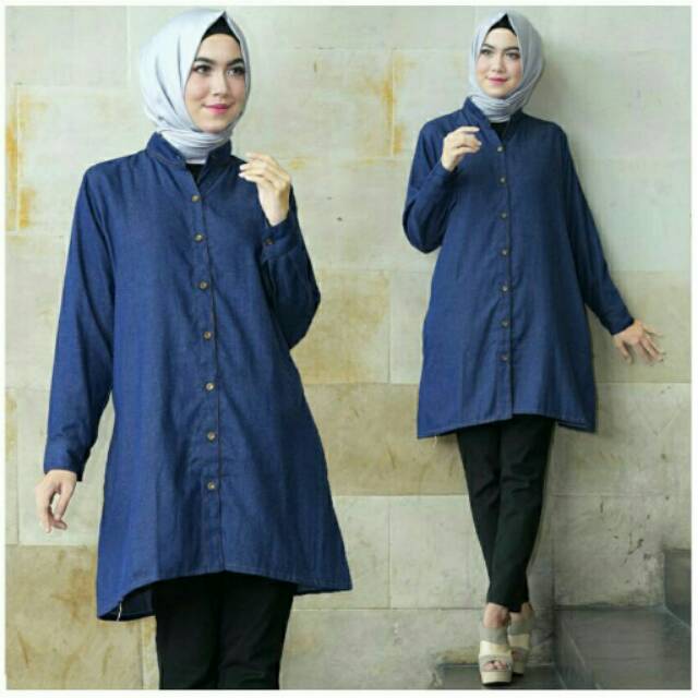 Tunik Inez+Kancing Depan Hidup
