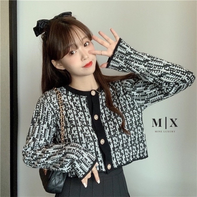 CARDIGAN CROP TOP KNIT  KOREAN STYLE RAJUT LENGAN PANJANG OUTER ATASAN WANITA MX921