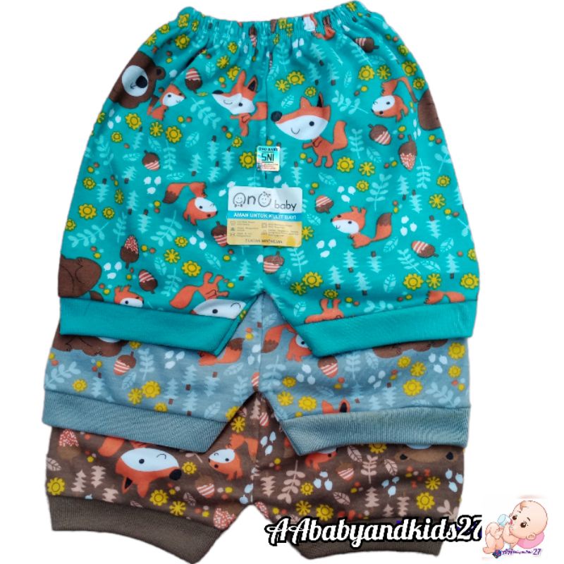 ONO BABY 3PC Celana Bayi Model Segi Full Printing Usia Newborn 0-6Bulan SNI HIGHT QUALITY