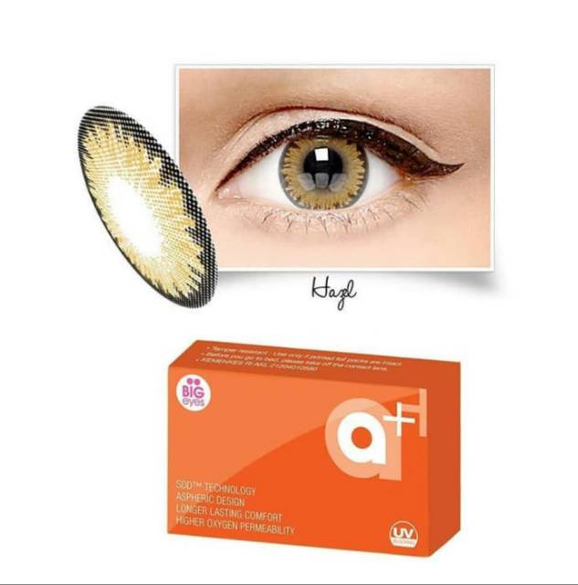 Softlens a+ BIG original/soflen warna bulanan x2 a+ big  BIG EYES kadar air tinggi normal s/d -6.00