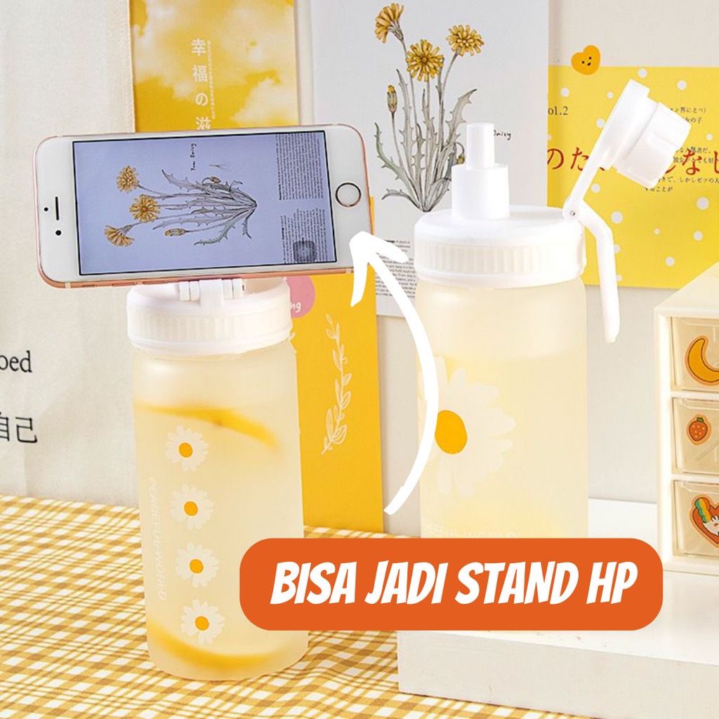 [JINGO] Botol Minum Daisy Korea 600ml BPA Free Botol Minum Anak Sedotan Anti Tumpah Viral Aesthetic