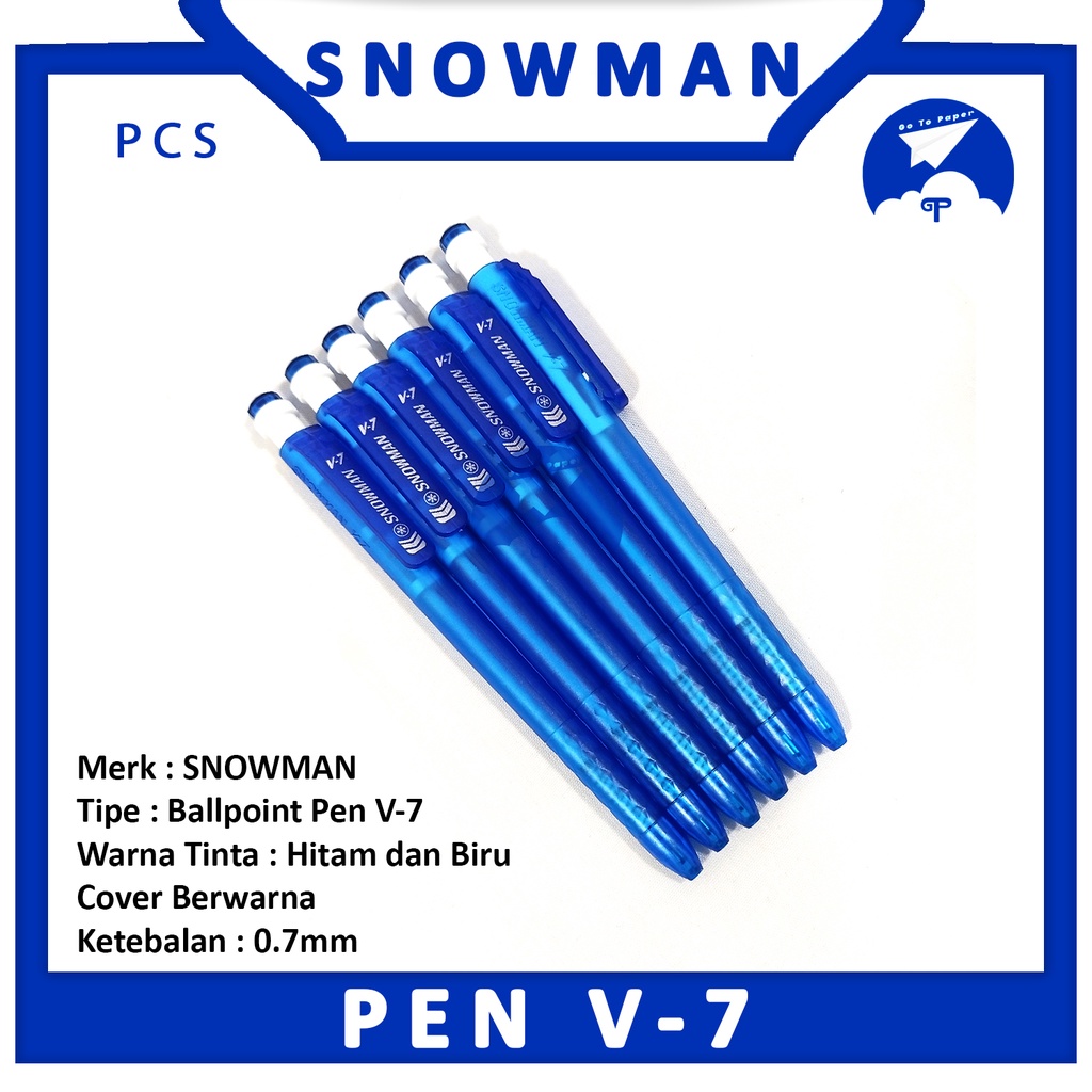 

SNOWMAN Pulpen Type V-7 Retractable 0.7mm Tinta Semi Gel - Pcs