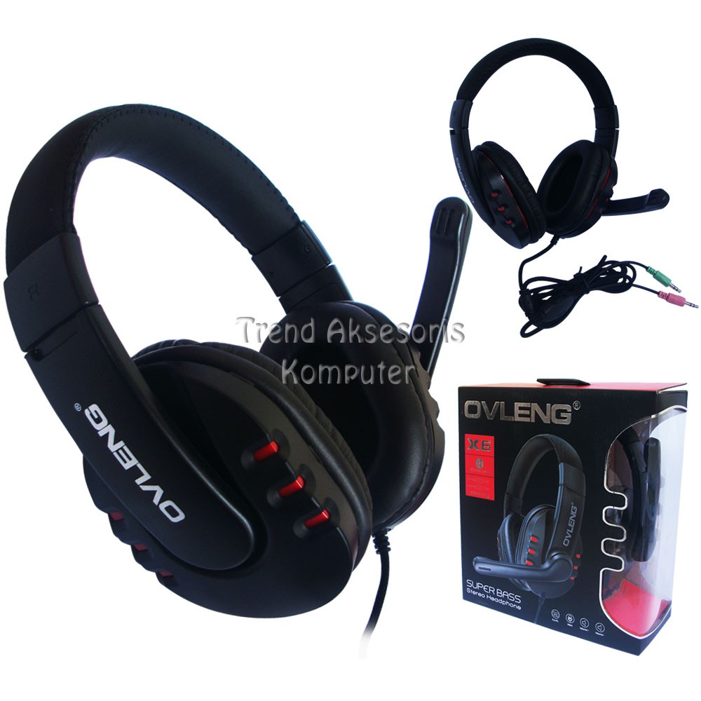 Trend-Ovleng X6 Headset Gaming SuperBass with Mic - Hitam