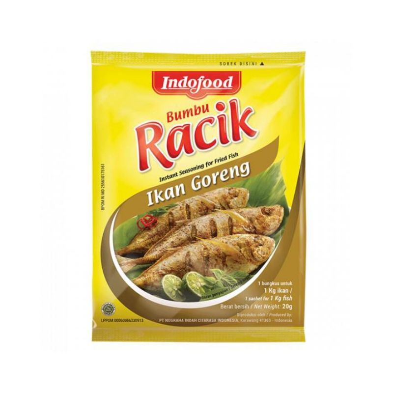 

Indofood Bumbu Racik Ikan Goreng 20gr x 10pcs (1renteng)