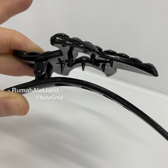 Jepit Rambut Permata Hitam 10 cm bentuk Bintang Model 014A