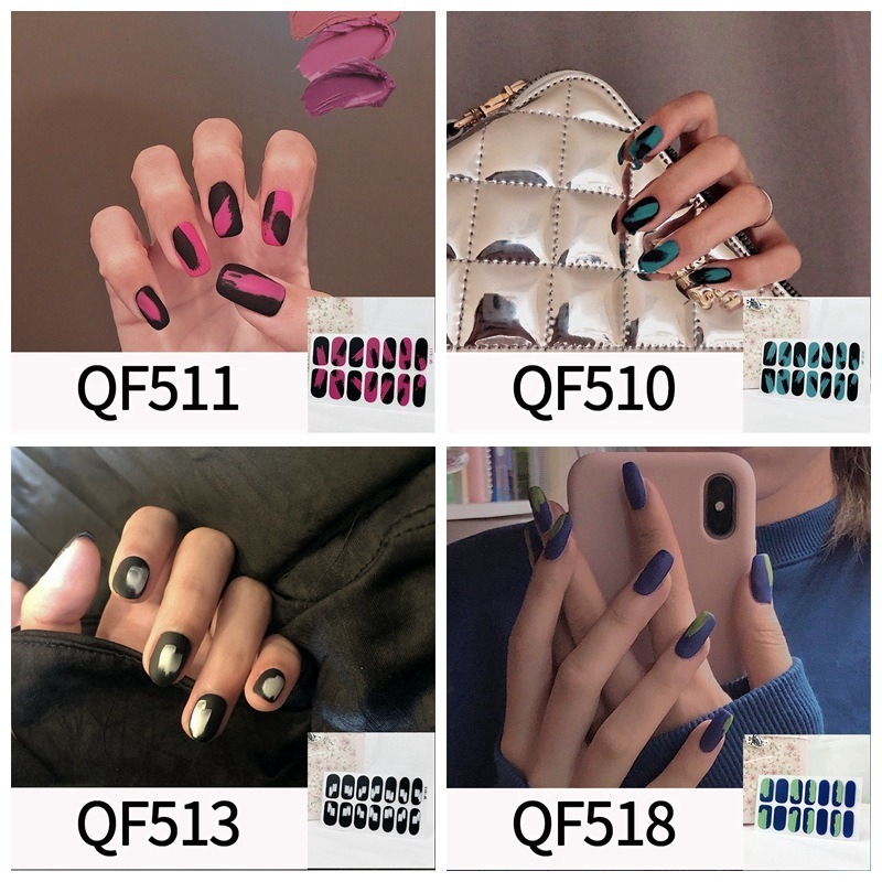 Stiker Kuku Motif Bunga Daisy Warna Hitam Gaya Korea Untuk Nail Art