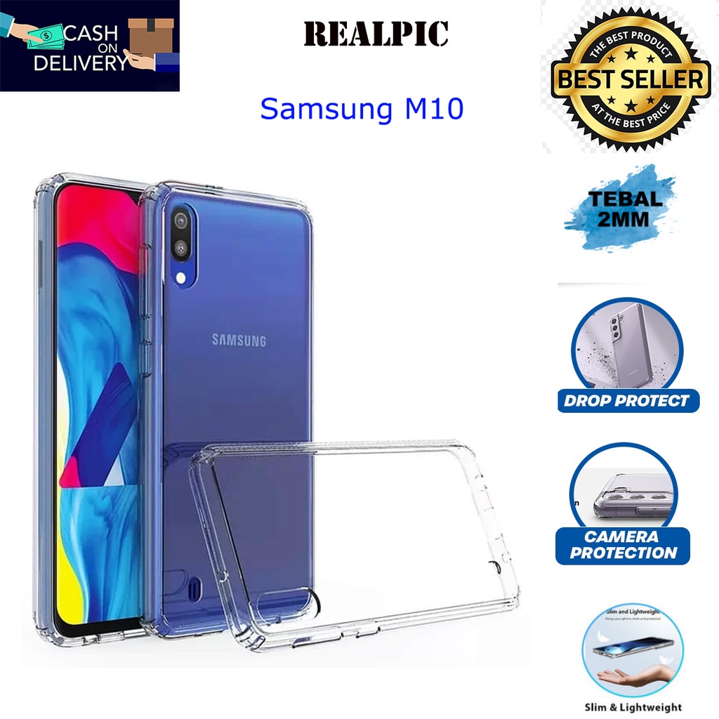Case Samsung Galaxy M10 Casing Clear HD KETEBALAN 2MM BENING TRANSPARAN TPU Premium Softcase