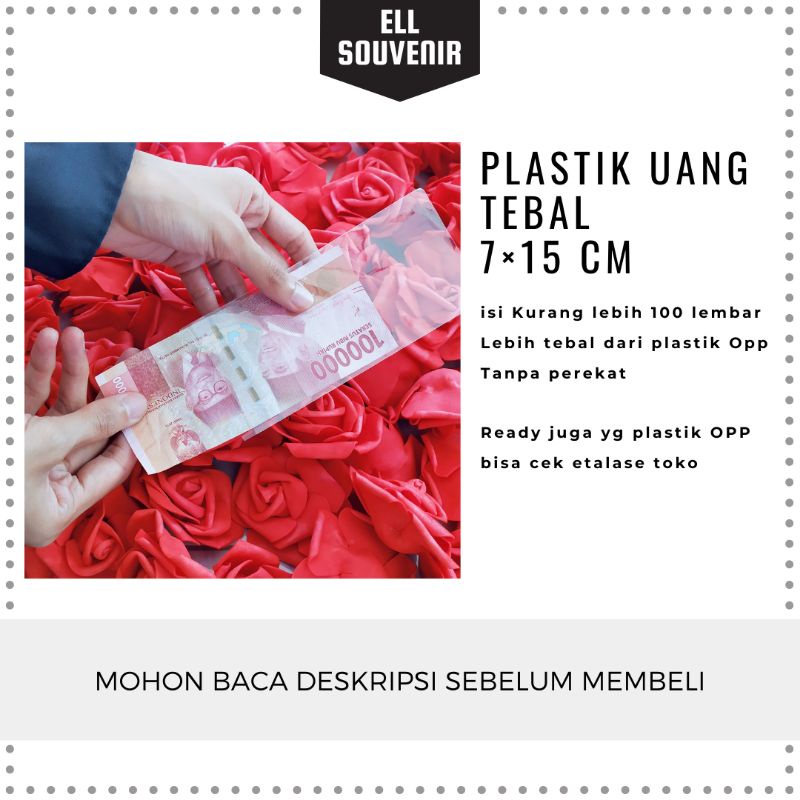 PLASTIK UANG 7 × 15 cm / PLASTIK OPP UANG