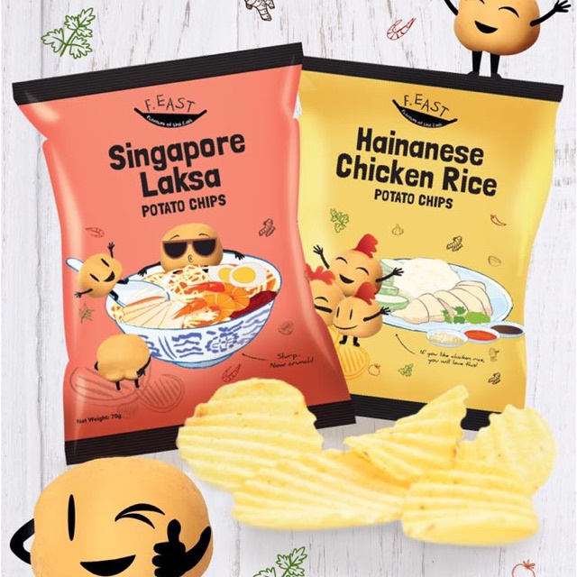 

FEAST SINGAPORE LAKSA POTATO CHIPS 70GRAM SNACK KENTANG SINGAPORE