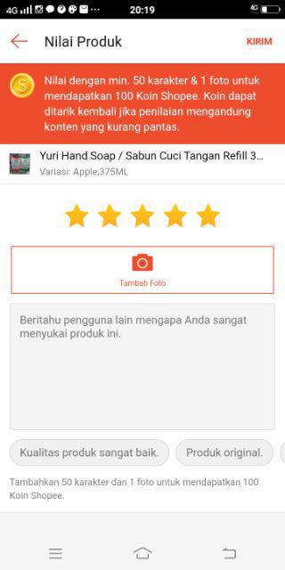 Yuri Hand Soap / Sabun Cuci Tangan Refill 375ml