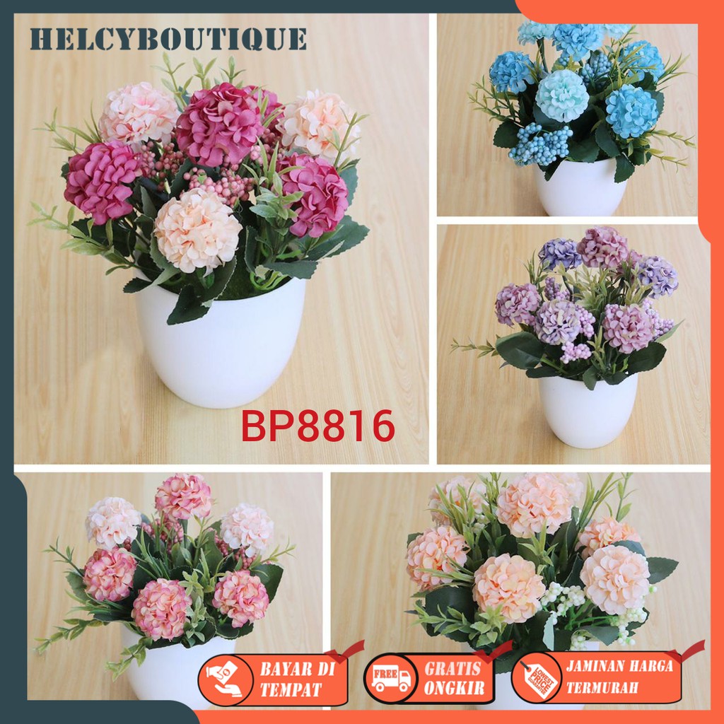 BUNGA POT HIAS BUNGA DANDELION SET POT BUNGA ARTIFISIAL IMPORT BP8816