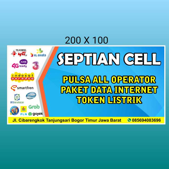 Banner spanduk konter ukuran 200 X 100 termurah