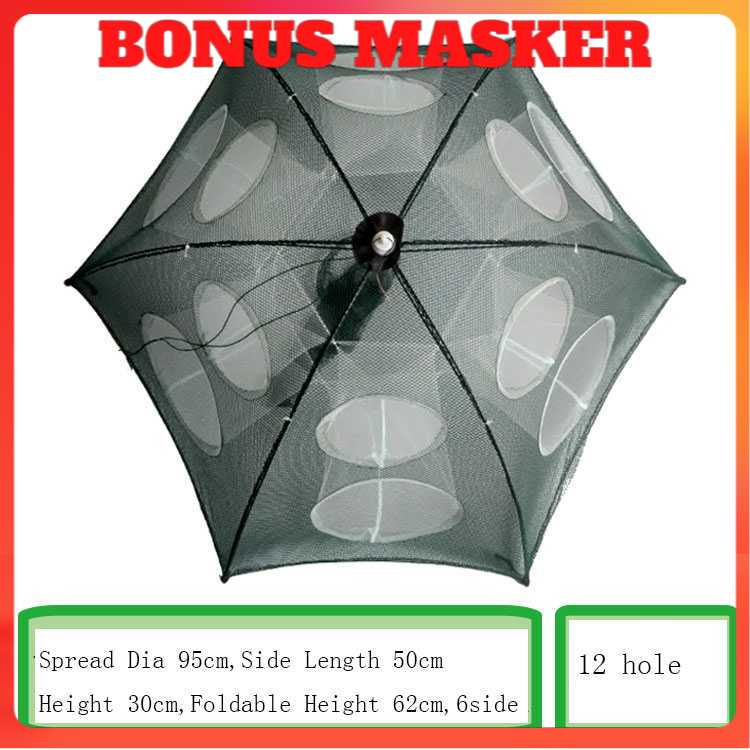 Jaring Pancing Ikan Hexagonal 12 Hole Fishing Net Trap Cage - H14572