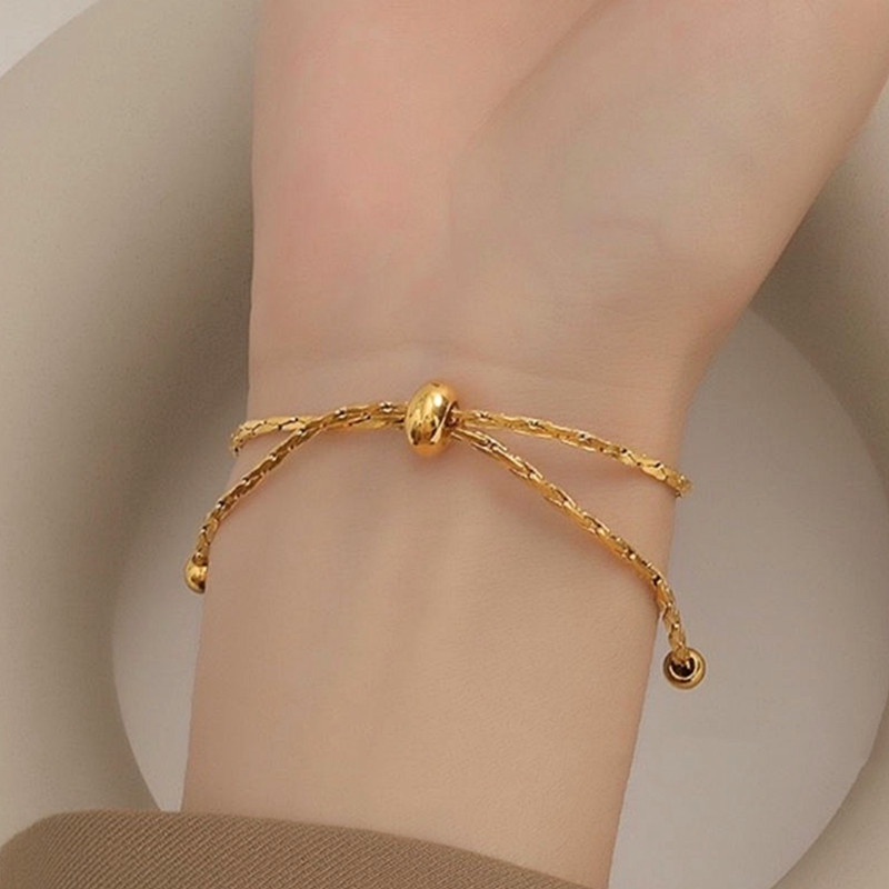 bracelet Emas 18k gelang titanium anti karat dan anti luntur perhiasan wanita