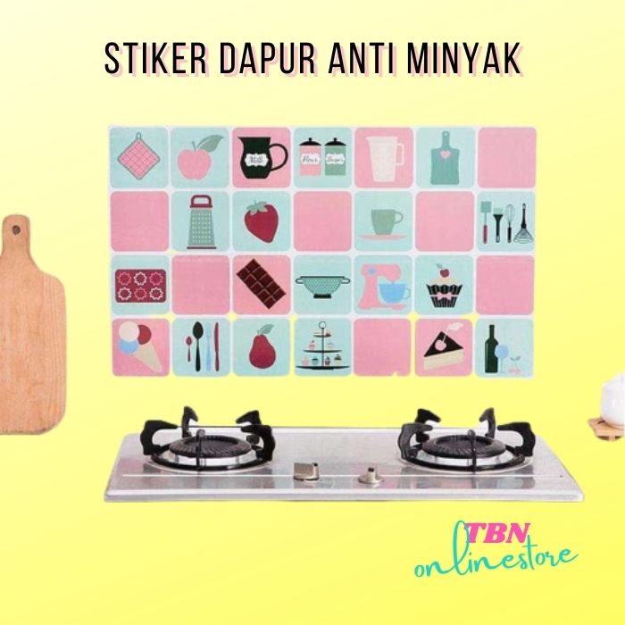 Wall Sticker Dinding Stiker DAPUR Anti Minyak 45 x 70 cm bahan Aluminium Foil