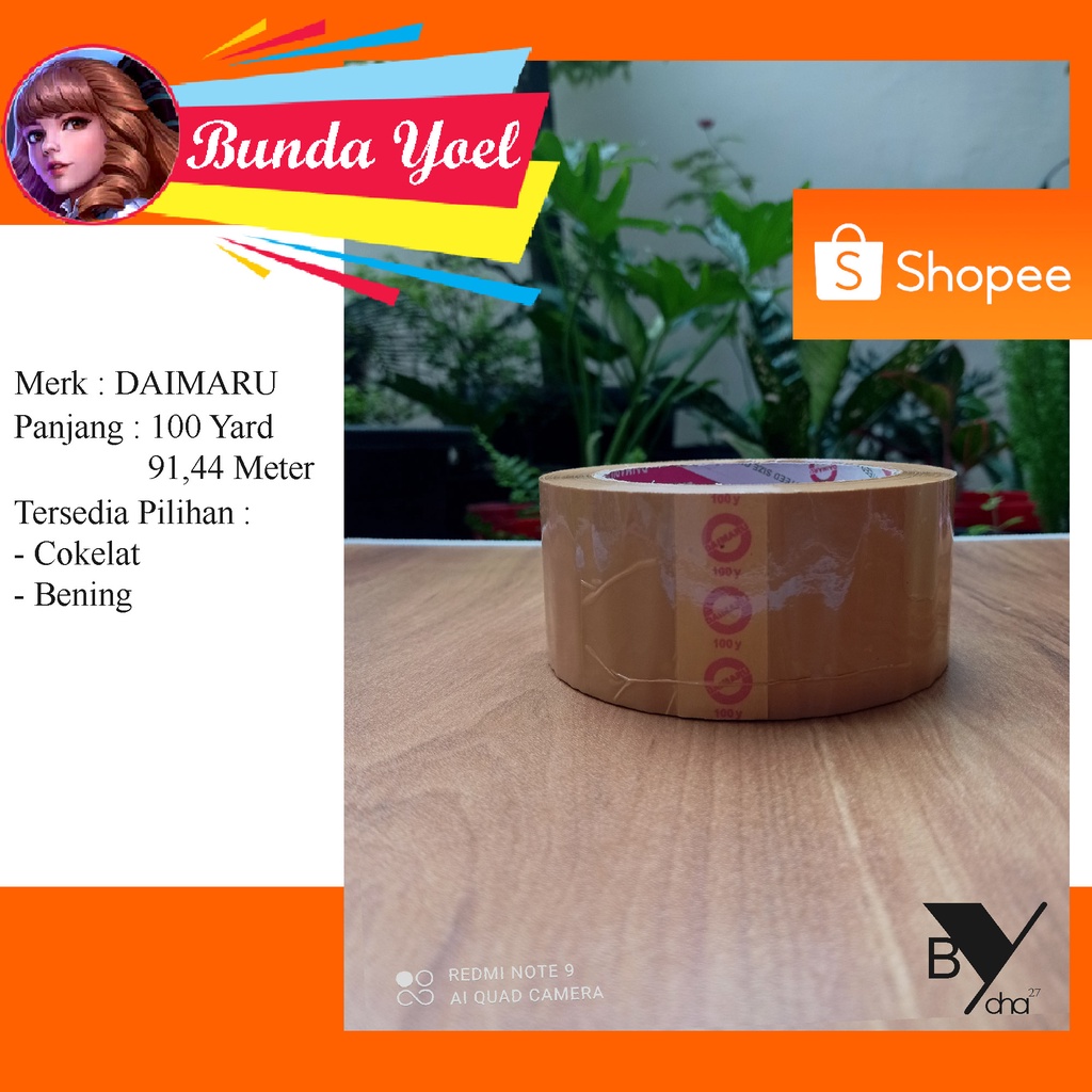 

Lakban OPP kuat 2 inch x 100 yard cokelat DAIMARU TERMURAH ORIGINAL