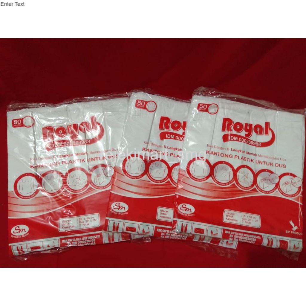 

DICARI BANGET!!! Kantong Plastik Dus Merk Royal (uk dus 22x22)