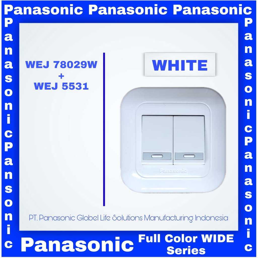 Panasonic Sakelar 2 Gang Inbow / Panasonic Saklar Seri Tanam / IB Saklar Panasonic Ganda / Saklar Do