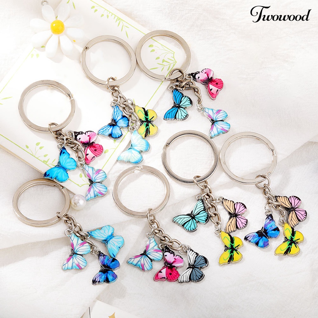Twowood Gantungan Kunci Butterfly Warna-Warni Untuk Aksesoris Tas Wanita