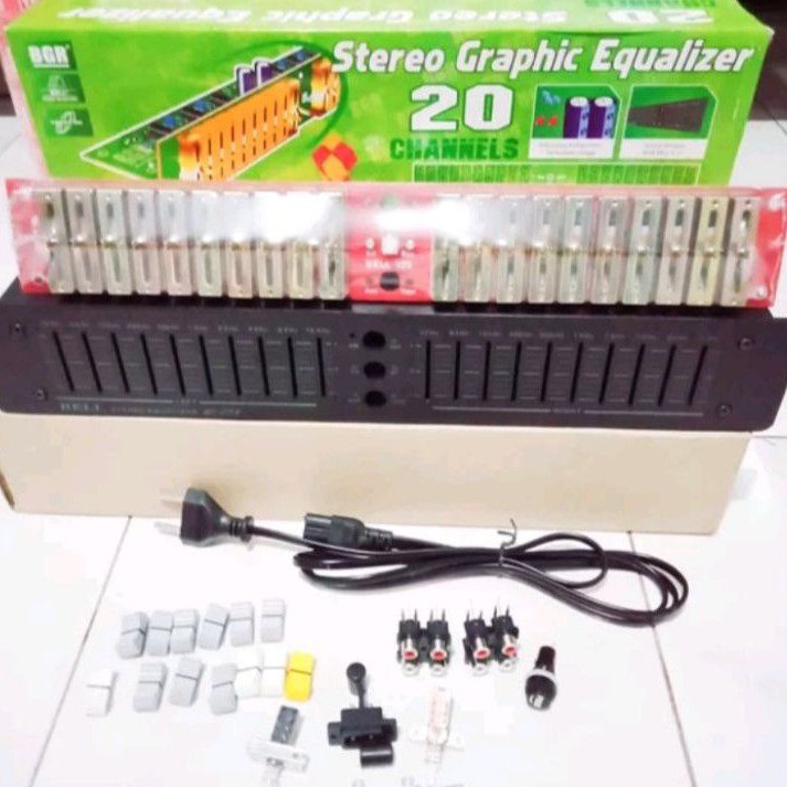 Kit Equalizer bell 20chanel stereo plus box dan accessoris