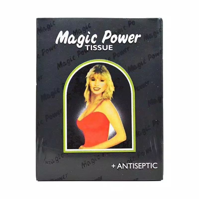 Magic Power Hitam 6pcs / Magic Power Merah Crimson Desire 6 sachet tissue basah obat kuat tisu magic-Hitam