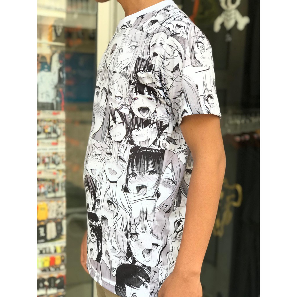 Kaos Ahegao Face Fullprint White