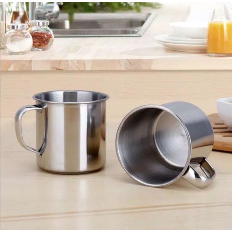 Cangkir stenlis 7cm murah | mug stenlis