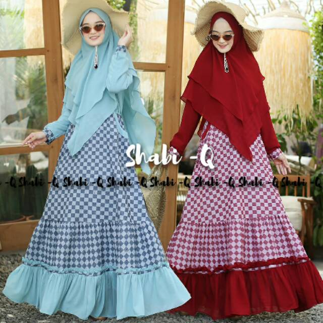 Gamis Kotak Gaitsa Syari Set Khimar Ori Shabi-Q