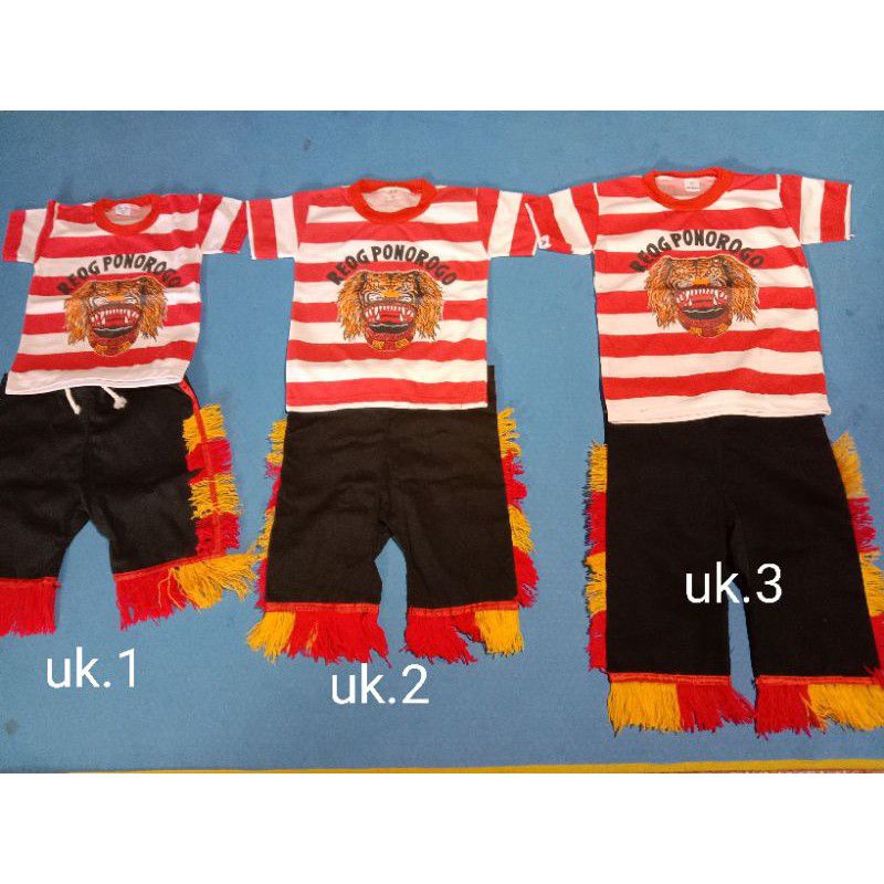 setelan reog anak,/kaos jaranan/kaos barongan/kaos reog anak murah