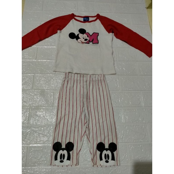 Set Piyama Mickey Mouse Disney Baby Piyama Bayi Disney Baby Kaos Miki Disney Kids Celana Tanggung An