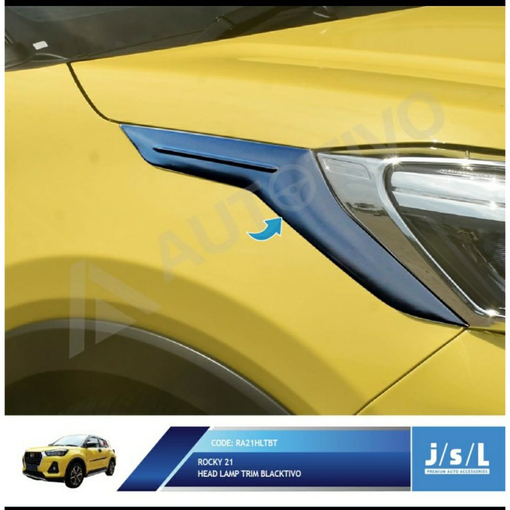 Head Lamp Trim Toyota Raize 2021 Lis Garnish Depan Blacktivo