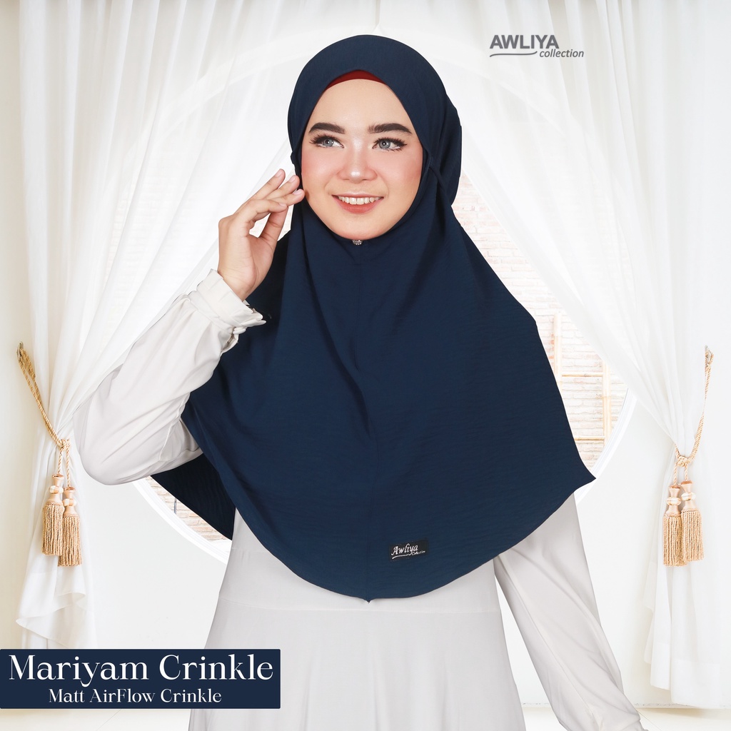 MARYAM CRINCLE BERGO JILBAB ORI ALIYAR BY AWLIYA BAHAN CRINCLE AIRFLOW PREMIUM TEBAL