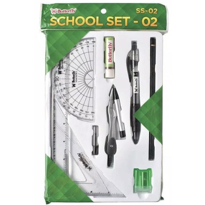 

STATIONERY SET BUTTERFLY SCHOOL SET SS-02 ISI 10 PAKET ALAT TULIS