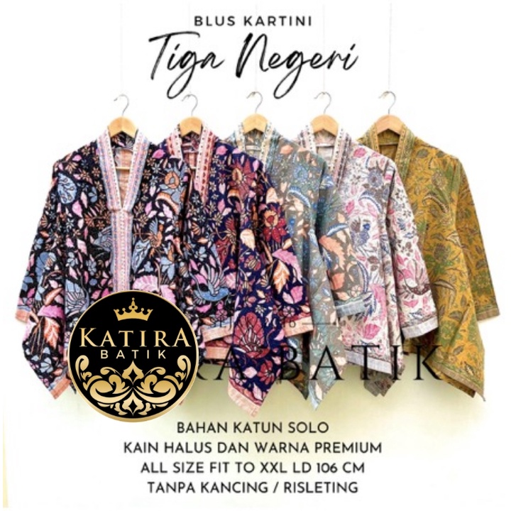 BLOUSE KARTINI TIGA NEGERI  BLOUSE BATIK JUMBO BLUS BATIK KATUN  ASLI HANDMADE  PREMIUM SERAGAM PEST