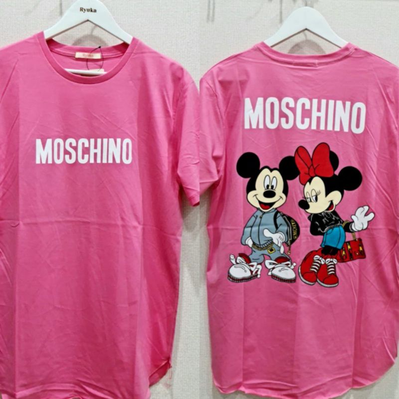 kaoas wanita oversize/kaos wanita oval ryuka moschino /kaos ryuka mickey mouse
