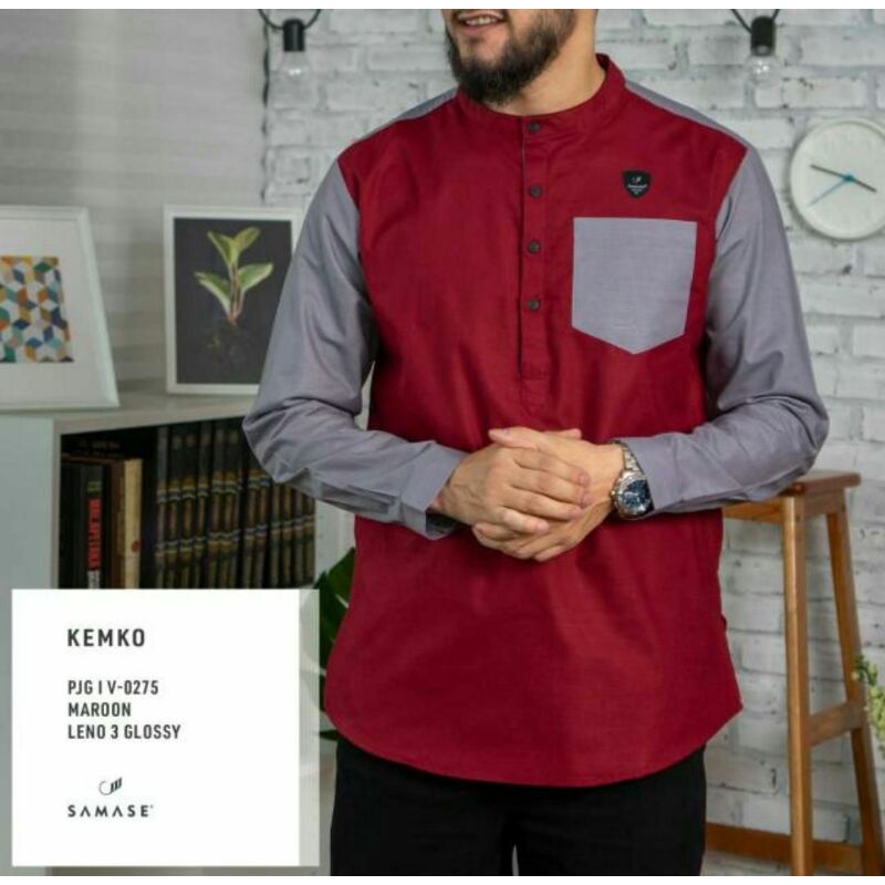 SAMASE KEMKO PJG IV-0276/BAJU KOKO SAMASE/KEMEJA KOKO SAMASE TANGAN PANJANG/ BAJU KOKO PRIA ATASAN M