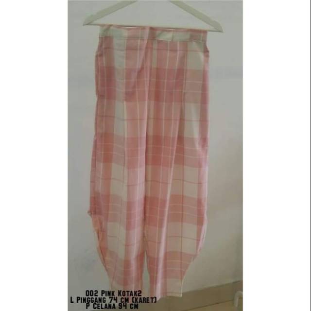 Celana Katun Pink Kotak