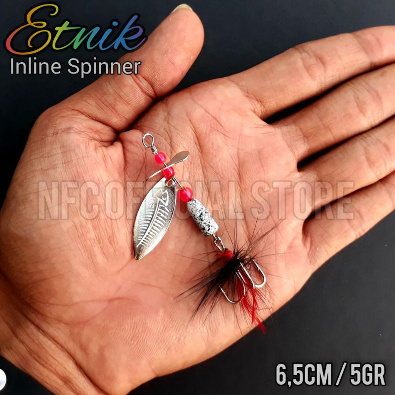 Spoon Inline Spinner ETNIK 6,5cm / 5gr dengan baling-baling dan blade berputar