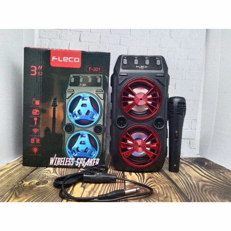 COD SPEKAER BLUETOOTH FLECO X-BASS F-301 PLUS MIC KARAOKE//SPEAKER FLECO X-BASS//SPEAKER SALON AKTIF//SPEAKER KARAOKE