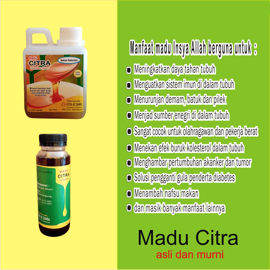 

Madu Lebah Kemasan 1 kg Murni Asli