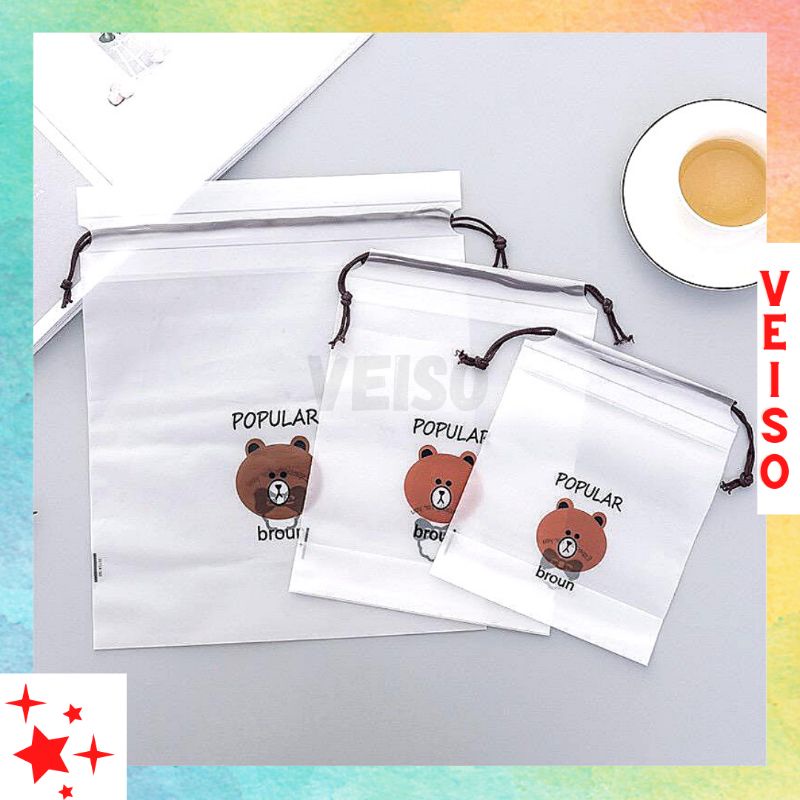 

VEISO_Travel Pouch | Organizer Serbaguna | Tempat Penyimpanan | Zipper Serbaguna | Brown