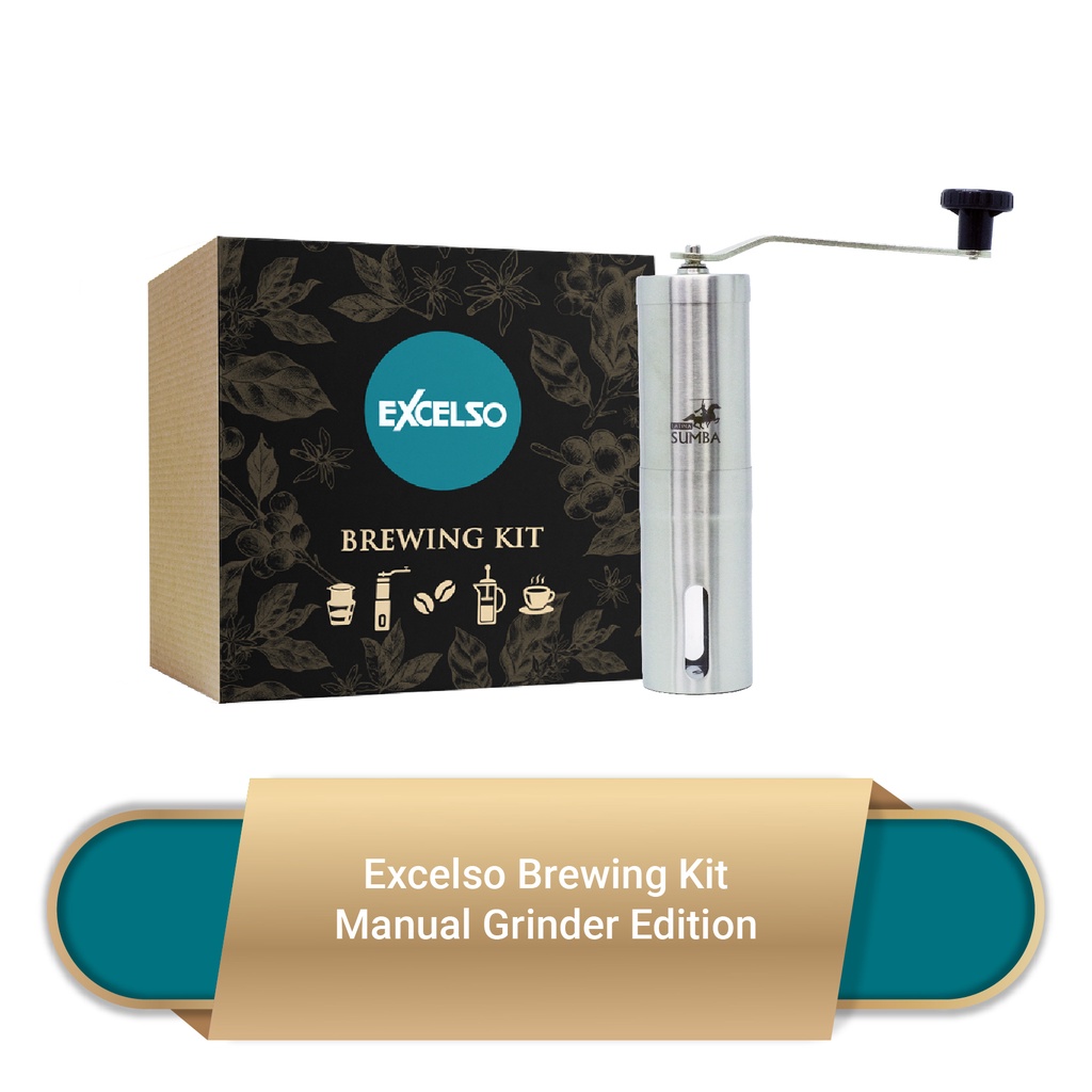 

Excelso Brewing Kit Manual Grinder Paket Alat Giling Kopi + Biji Kopi