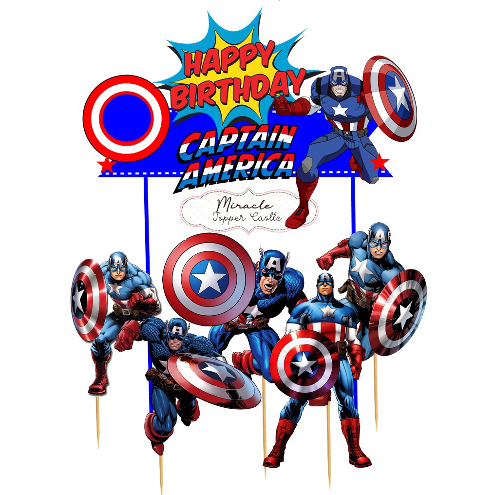 Jual CAPTAIN AMERICA CAKE TOPPER Shopee Indonesia