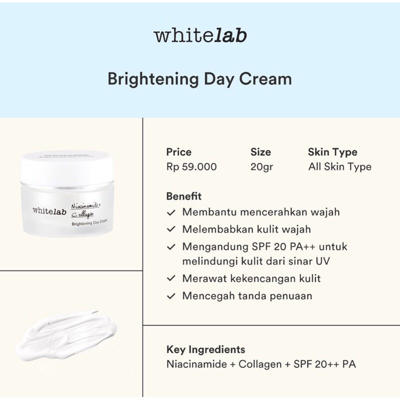 Whitelab Brightening Day Cream / Cream Pelembab Wajah