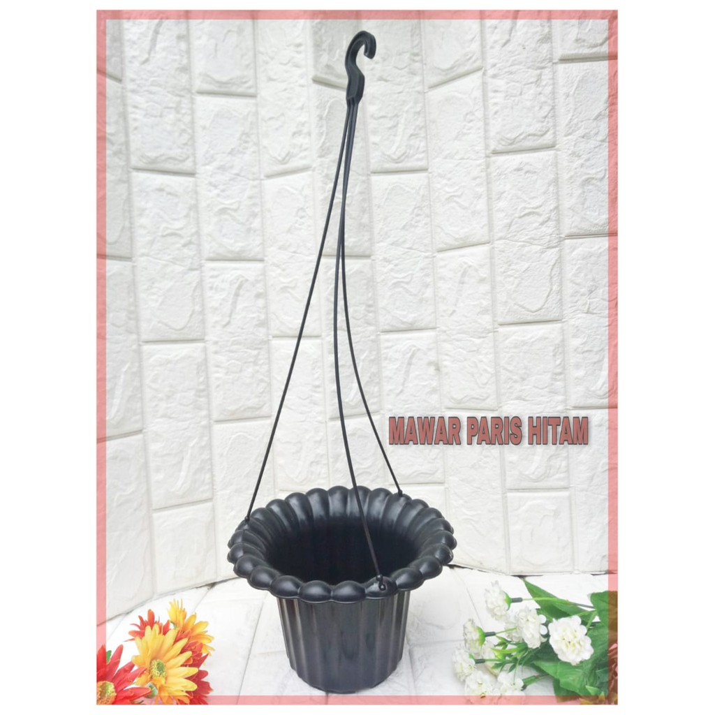 Pot Gantung Mawar Paris 20 Cm Hitam By Garden Of Love Pot Gantung Dinding Plastik Murah Unik