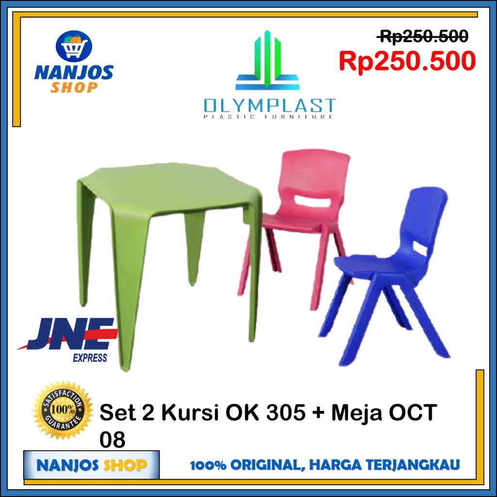 JNE SET 2 Kursi OLYMPLAST OK 305 Kursi Anak + 1 Meja OCT OCT 08 Meja Anak